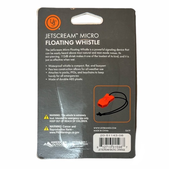 NIP Jetscream Micro Floating Whistle, Orange With a Black Lanyard - Picture 6 of 12